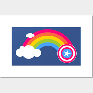 CAP SHIELD RAINBOW Posters and Art